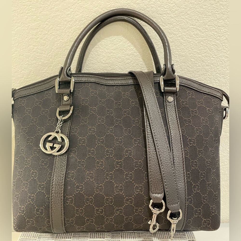 Gucci 2-way canvas dome tote